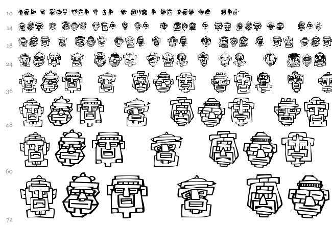 FE 20 Faces font waterfall